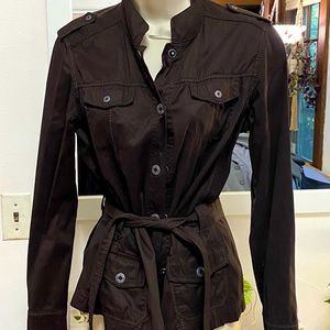 Ladies brown button down Shirt Jacket. Made in Germany